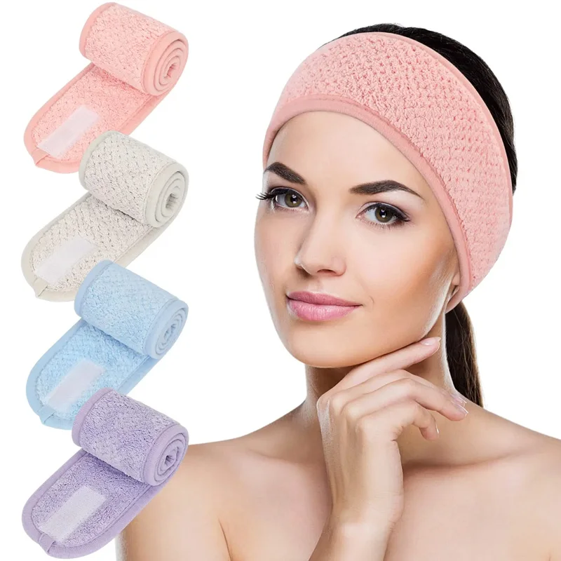 Wide Head Band Adjustable Hairband For Women Yoga Bath Shower Makeup Wash Face Cosmetic Soft Fabric Toweling Hair Accessories