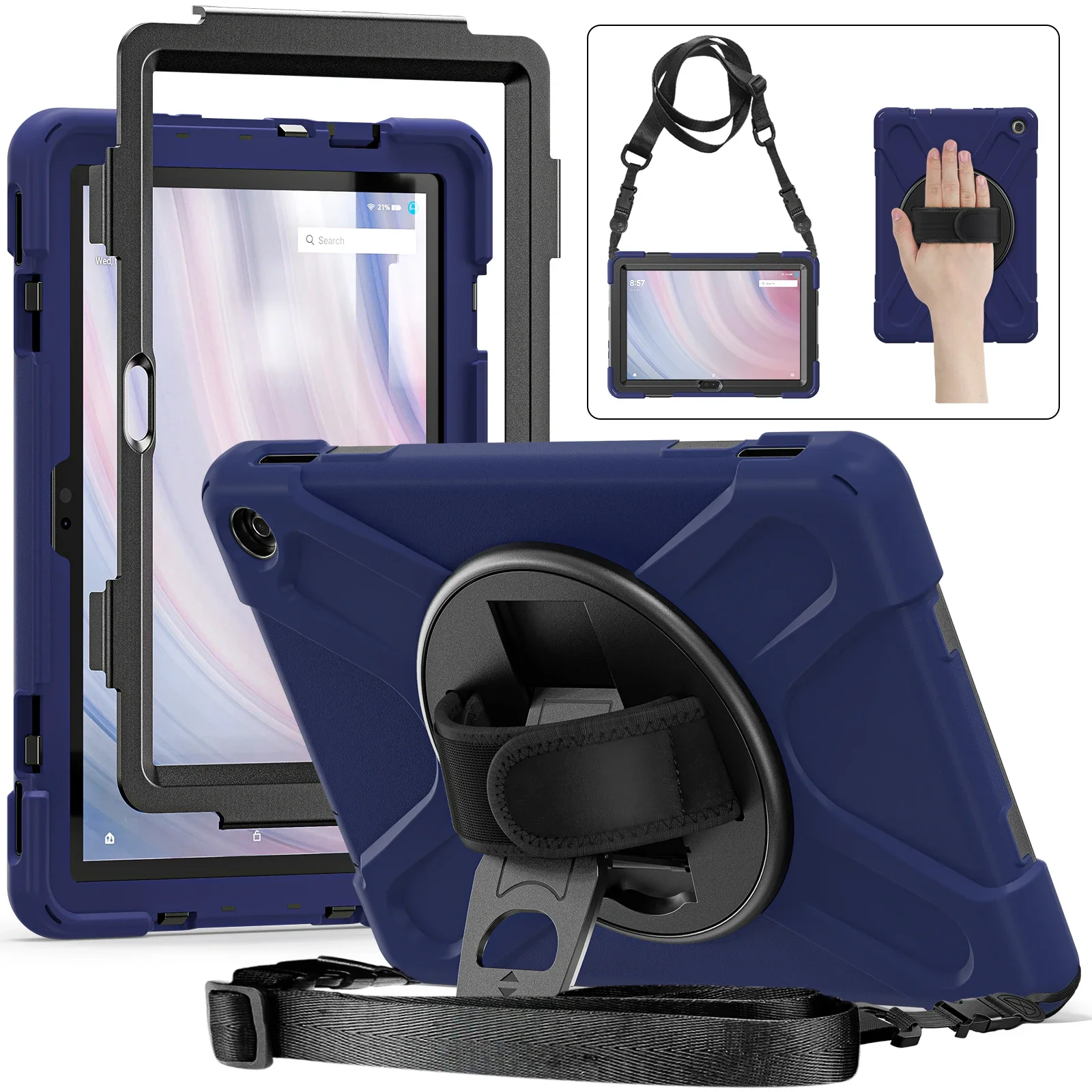 Kids Safe Shockproof Armor Tablet Case with Stand and Silicone Protector