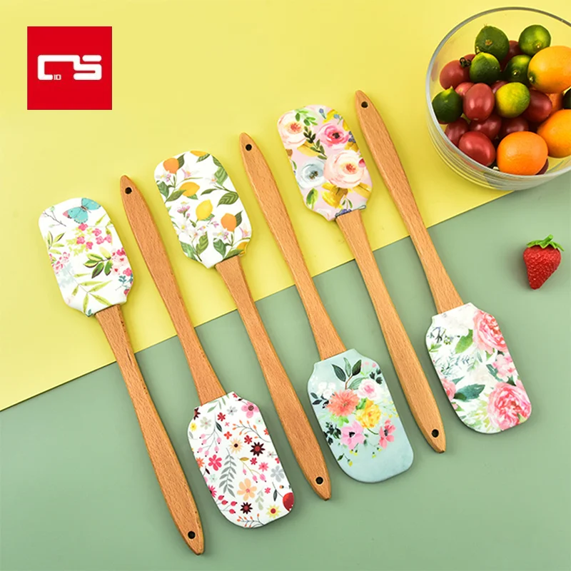 Crate and Barrel Silicone & Wood Spatula - Yellow