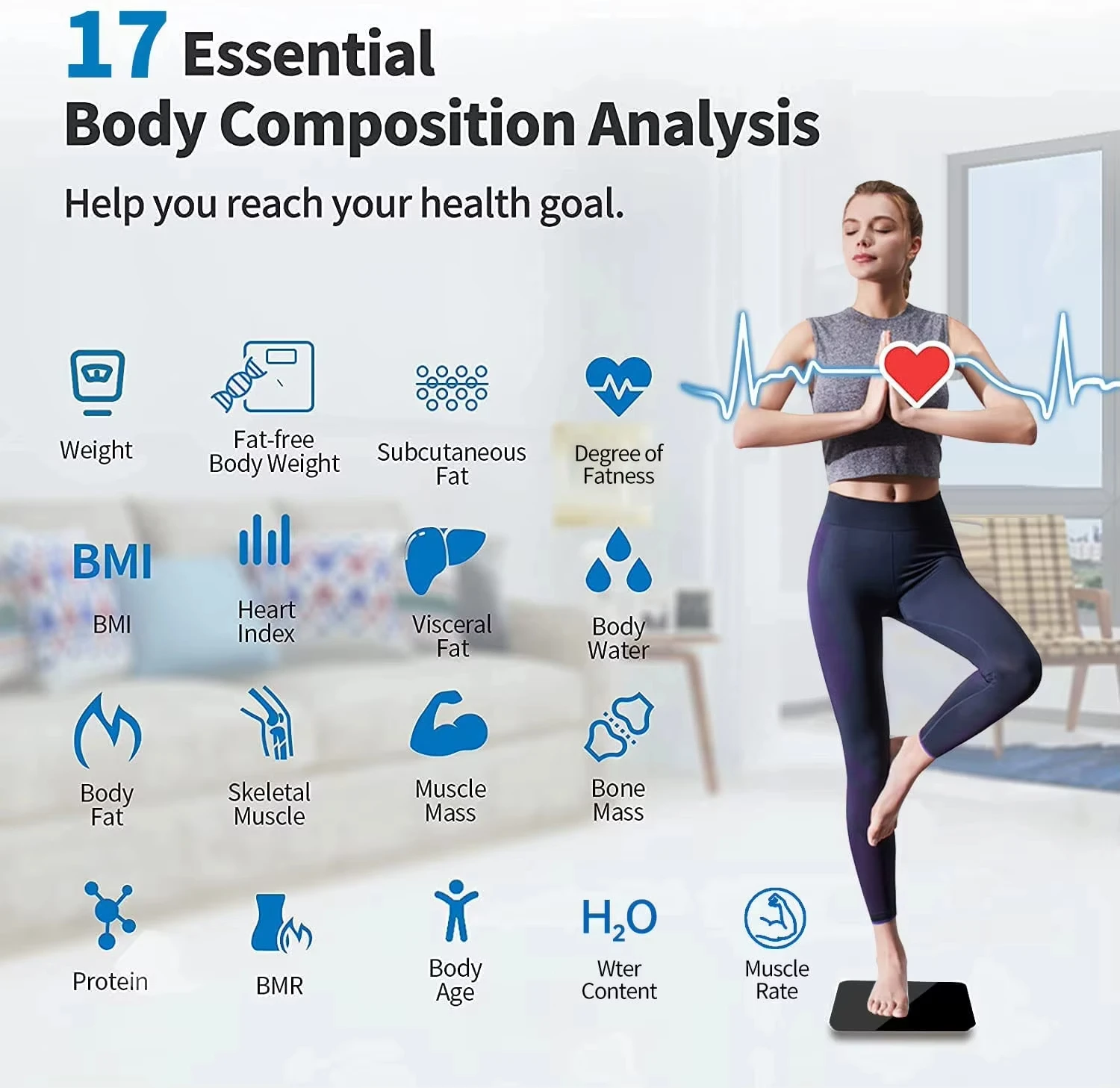 Loss Weighing Device LED Display Smart Body Weight USB Charging Precision Electronic Scale For Home Office Adult_voghion.com