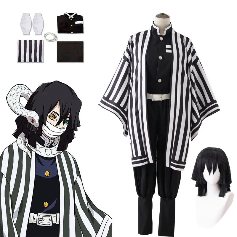 

Аниме ролевые игры Iguro Obanai Kimetsu No Yaiba Tanjirou белая змея парик женский костюм для косплея на Хэллоуин