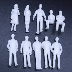 10/20 Pcs 1:50 Scale Miniature White Figures Architectural Model People ABS Plastic Unpainted Diorama For Railway Train Layout