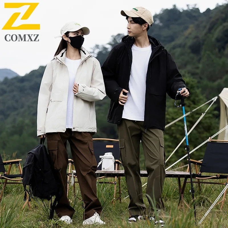 COMXZ Outdoor Skiing Jacket for Men Luxury Thickened Windproof Warm Parka Simple Hooded Design Cold Resistant Winter Clothing