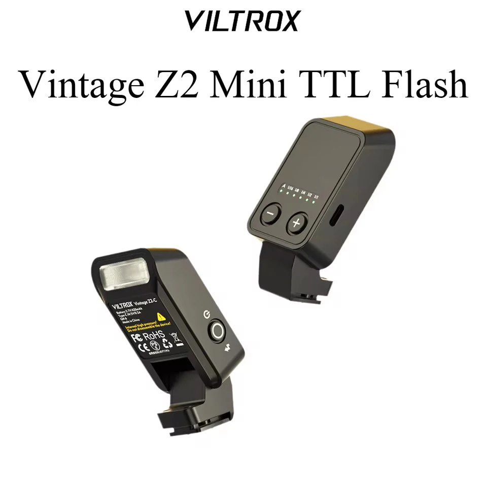 Viltrox 빈티지 Z2 미니 TTL 자동 카메라 플래시 접이식 핫슈 스피드라이트 라이트 (, 후지필름, 캐논, 니콘 카메라 플래시용)
