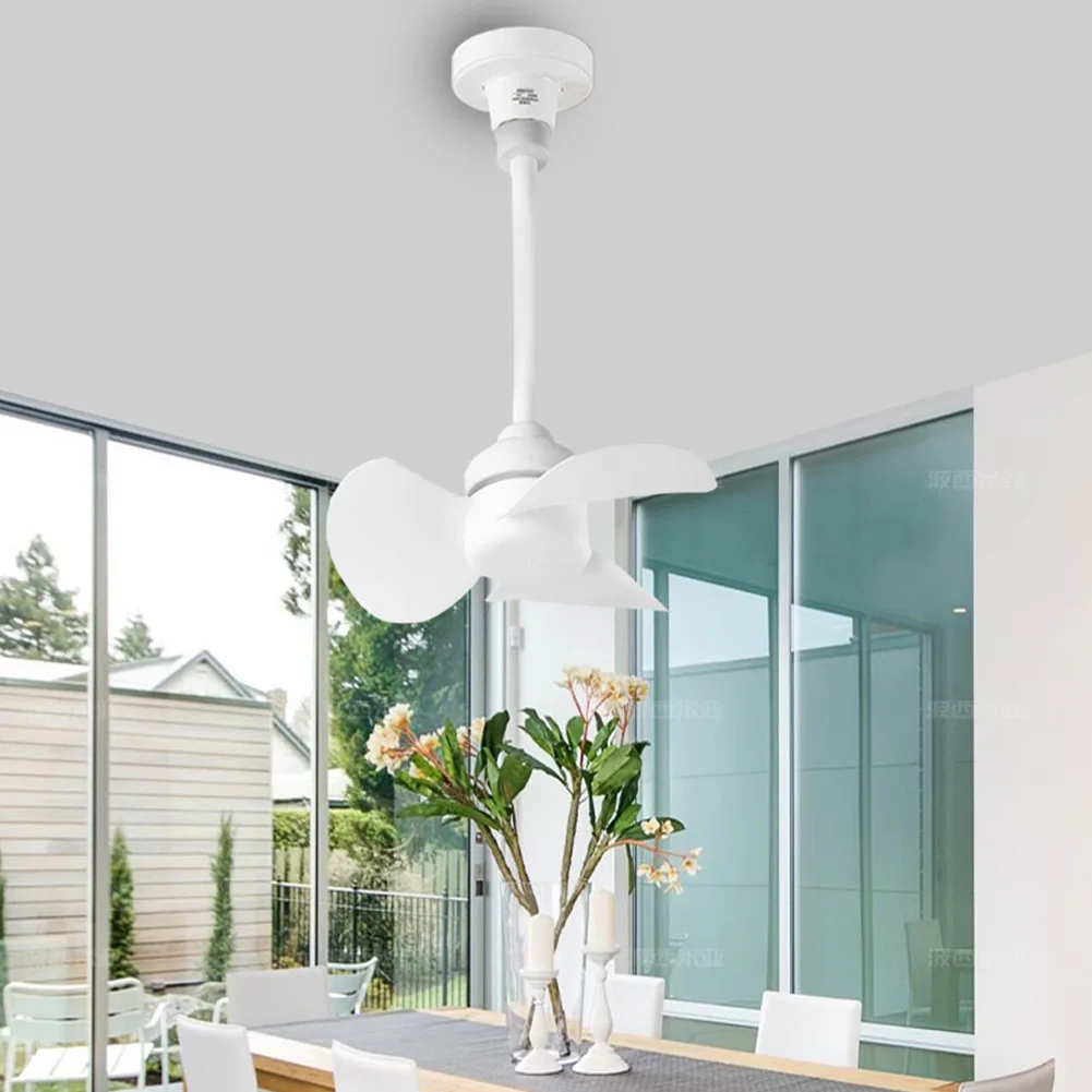 Chandelier Ceiling Fan E27 Base/USB Indoor Ceiling Fan Light Hose Extender Light Bulb Fan with Socket for Bedroom Living Room