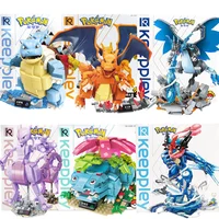 Original Keeppley Pokemon DIY Pikachu Blastoise Charizard Venusaur Mewtwo Gyarados Building Block Model Anime Doll Kids ToyGifts 1
