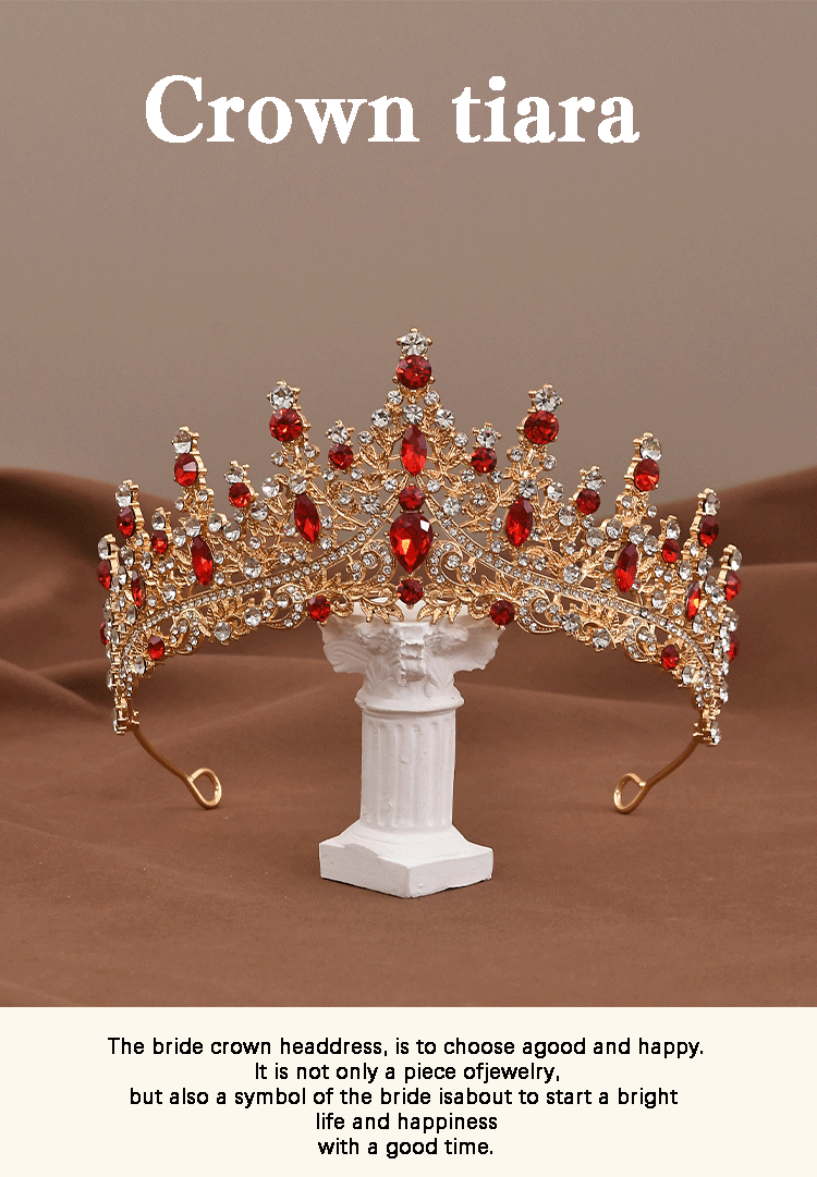 Tiara Nuziale Donna Con Strass - Corona Di Cristallo Per Matrimonio, Feste E Compleanni, Regalo Principessa - Foto 3