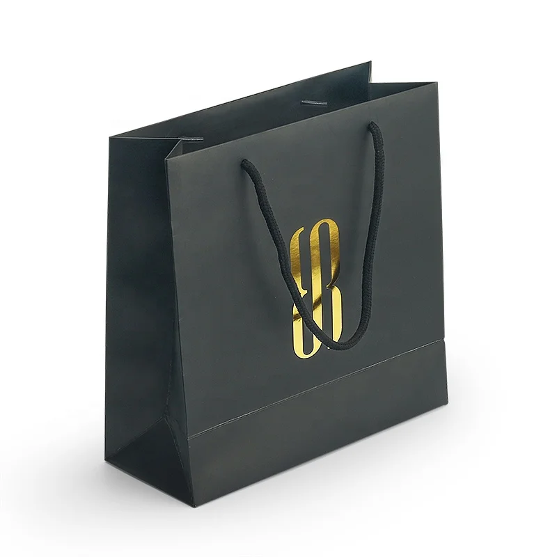 

Custom Luxury Perfume Cosmetics Shopping Paper Bag Gold Stamping Valentine's Day Packaging Gift Paper Bags For Jewelry Store