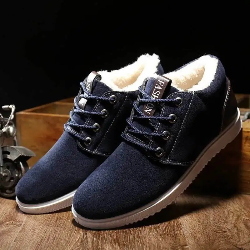 Light Warm Cotton Shoes for Men Winter Shoe Suede Men Sneakers New Thicken Plush Comfort Lace-up Footwear Zapatos De Hombre