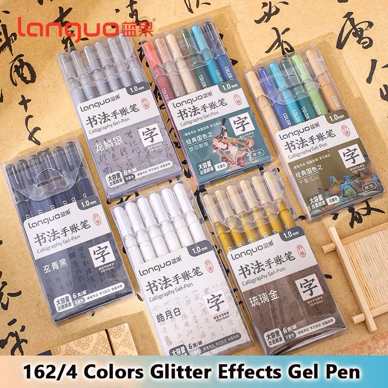Gel Pens Color Pen Set Colored Pens 162/4 Colors 1.0mm/0.5mm Large Capacity Student Writing Painting Drawing School Supplies