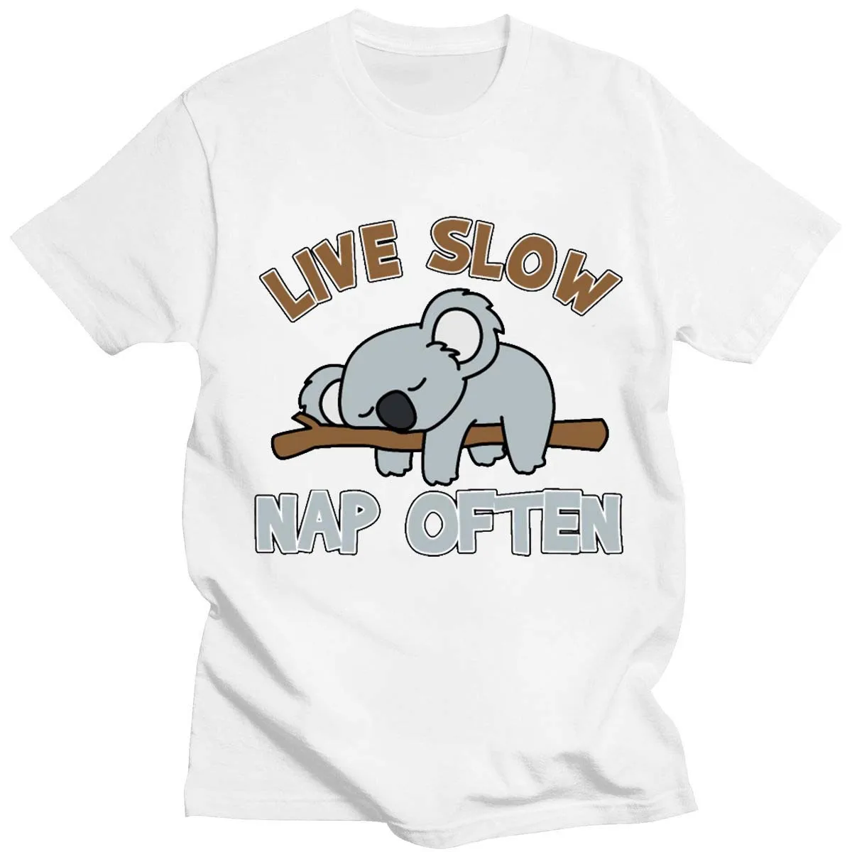 Summer Men T Shirt New Lazy Koala Print Cartoon T-Shirts Female Short Sleeve Cotton High Quality Tees Tops Casual Woman Tshirt cotton t shirts T-Shirts