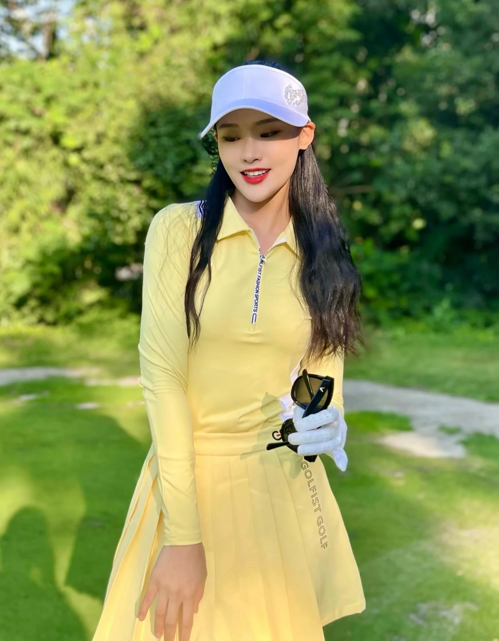 SSV Golf Ladies Half Sleeve Shirt Women's Golf Suit Sports Slim Zip Lapel Polo  Shirt Breathable Top Short Skirt Pleats Skort - AliExpress
