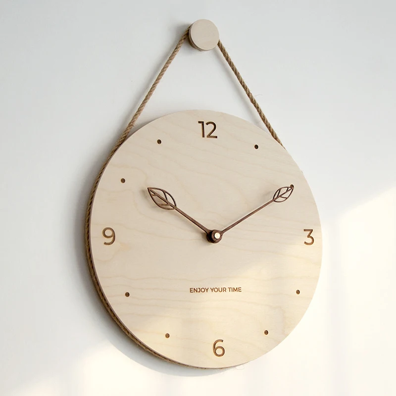 12 Inch 3D Wooden Wall Clock with Rope Hanger Super Silent Quartz Digital Wall Clock, Decor for Office Living Room Bedroom