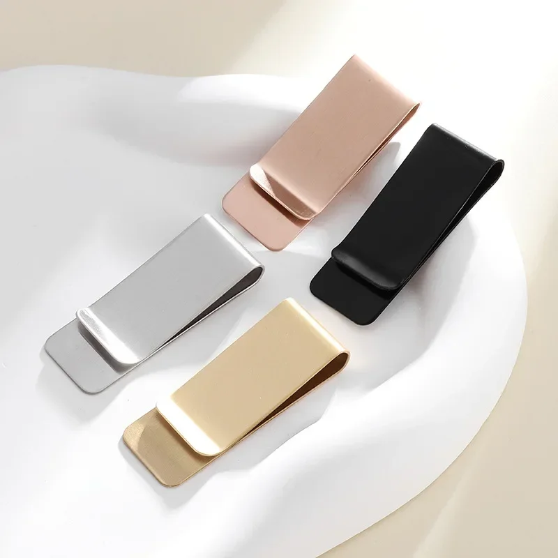 Vintage Solid Brass Money Clip Wallet Thickness Metal Men Cash Bill Clamp Holder ID Credit Card Folder For Male Mini Purse