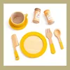 Simulated Wooden Children's Afternoon Tea Set, Playing House Role-playing Toy Tea Set Combination Puzzle and Early Education 3