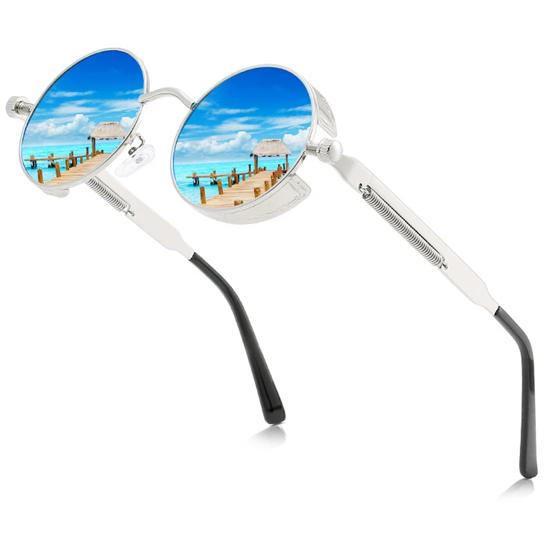 

2023 Metal Steampunk Sunglasses Men Women Fashion Round Brand Designer Vintage Best Sun Glasses Luxury Oculos De Sol UV400