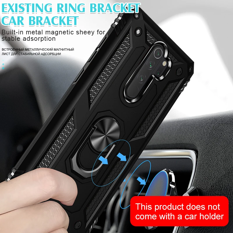 Premium Metal Ring Armor Case - Shockproof Silicone Bumper Back Cover