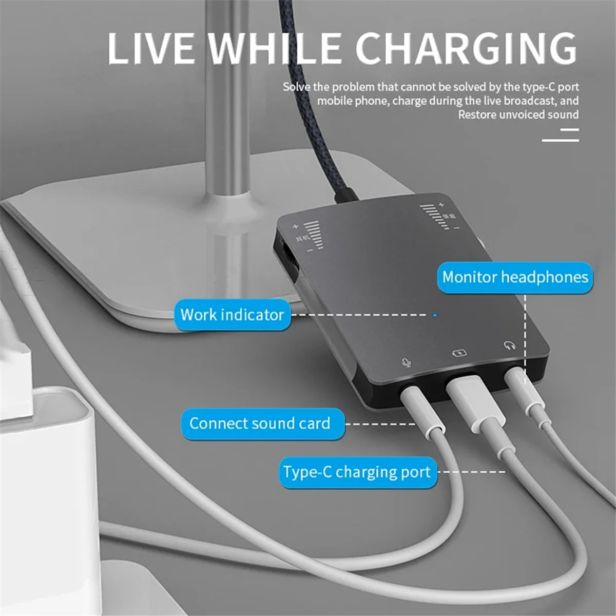 AA91 USB C Live Sound Card Speaker 3.5mm Audio Interface Adapter for Huawei/Samsung Headphone High Quality Live Converter