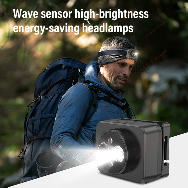 Action Camera Headlight First Perspective 2MP Sports Camera Smart Wave Hand Induction Video Recorder Built-in Battery Action Cam 2