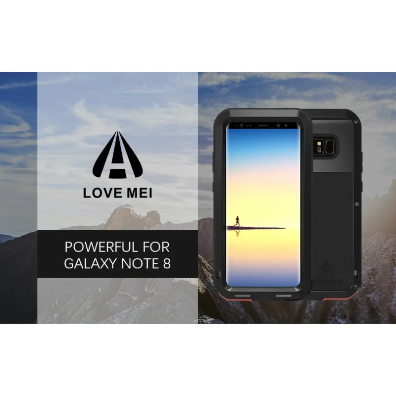 

Мощный чехол Love Mei для Samsung Galaxy Note 8, противоударный силиконовый металлический армированный чехол-накладка для Samsung Galaxy Note 8