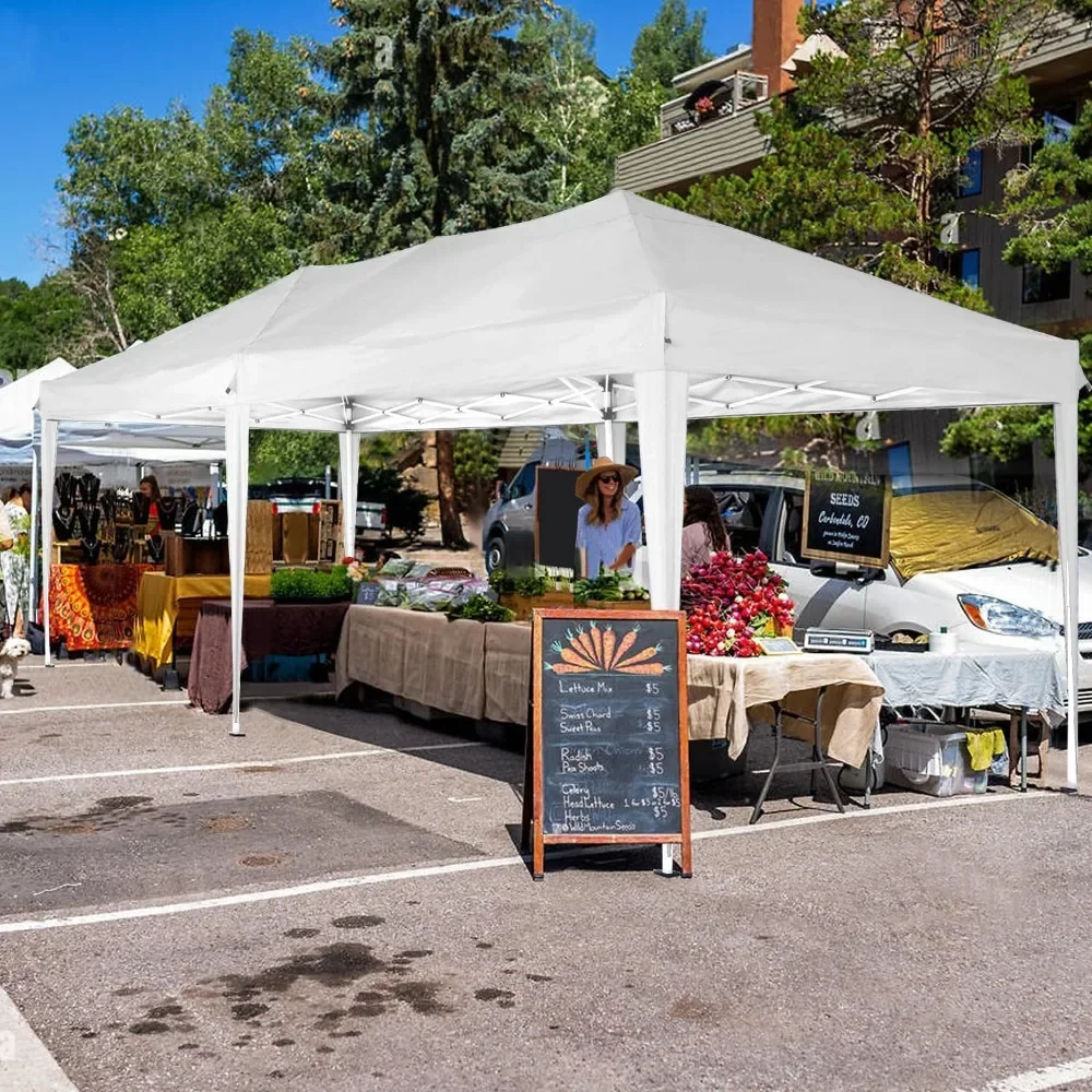 NEW-Canopy 10x20 Pop Up Canopy Tent with 6 Sidewalls Easy Pop Up Tent 10x20 Waterproof Commercial Instant Shelter UPF 50+ Portab