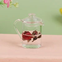 Doll House Glass Tea Cup Mini Tea Set Tea Set Teapot Cup Kettle 1: 12 Dollhouse Furniture Miniature Dining Ware Kitchen DIY Toy 2