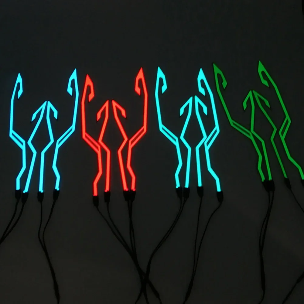 Motorcycle Bike NEW Waterproof LED Cold Light 4-in-1Helmet Strip EL Sticker Warning Lights Motorcycle Night Riding Accessories