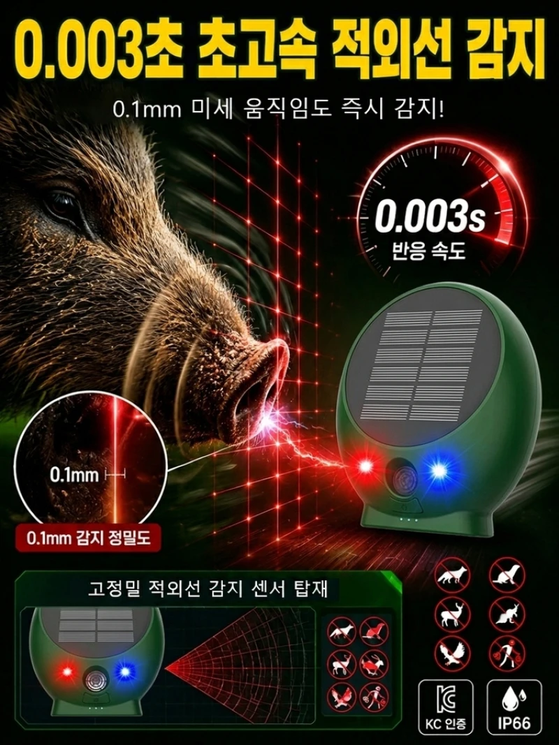 태양열 초음파 해충 퇴치기 야외 쥐 두더지 퇴치 방수 진동 장치 정원 마당 잔디밭 농장 설치류 방제