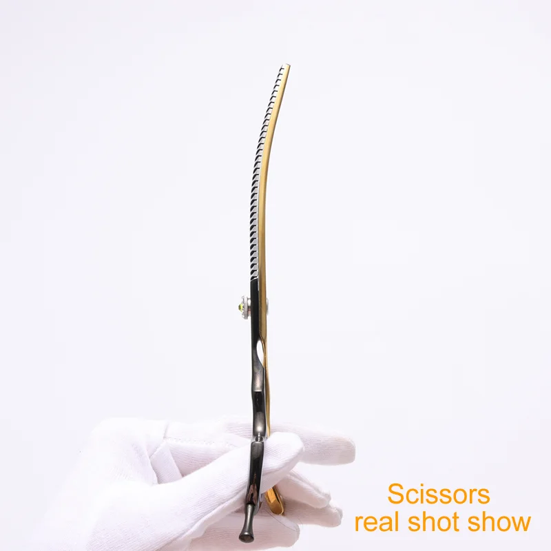 7.5 Inch Dog Grooming Curved Chunker Scissors Professional Bend Thinning for Grommer Pet Hair dog grooming scissors dog grooming scissors kit