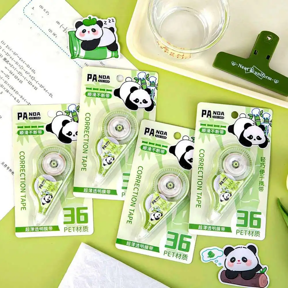 Lytwtw's Mini Cartoon Panda Large Capacity Correction Tape Tools School Office Corrector Stationery Sweet Supplies 1 Pcs correction tape correction supplies
