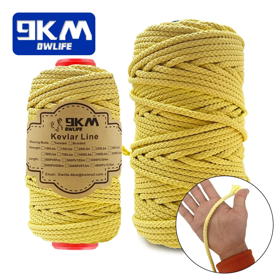 Fishing Rope Fishing Line Kevlar Line 1.6~6.8mm High Strength Cut-Resistant Camping Hiking Rope Model Rocket Paracord Cord Fishing Assist Line Kite String