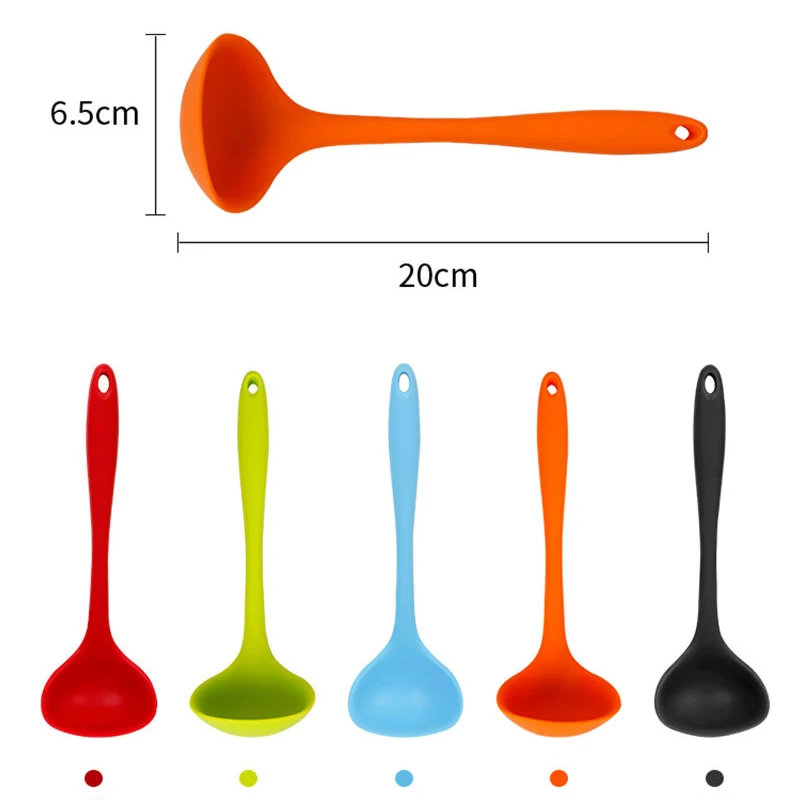 20cm Kitchen Supplies Silicone Soup Spoon High Temperature Resistant Pot Spoon Cooking Non stick Pot Special Soup serving spoon