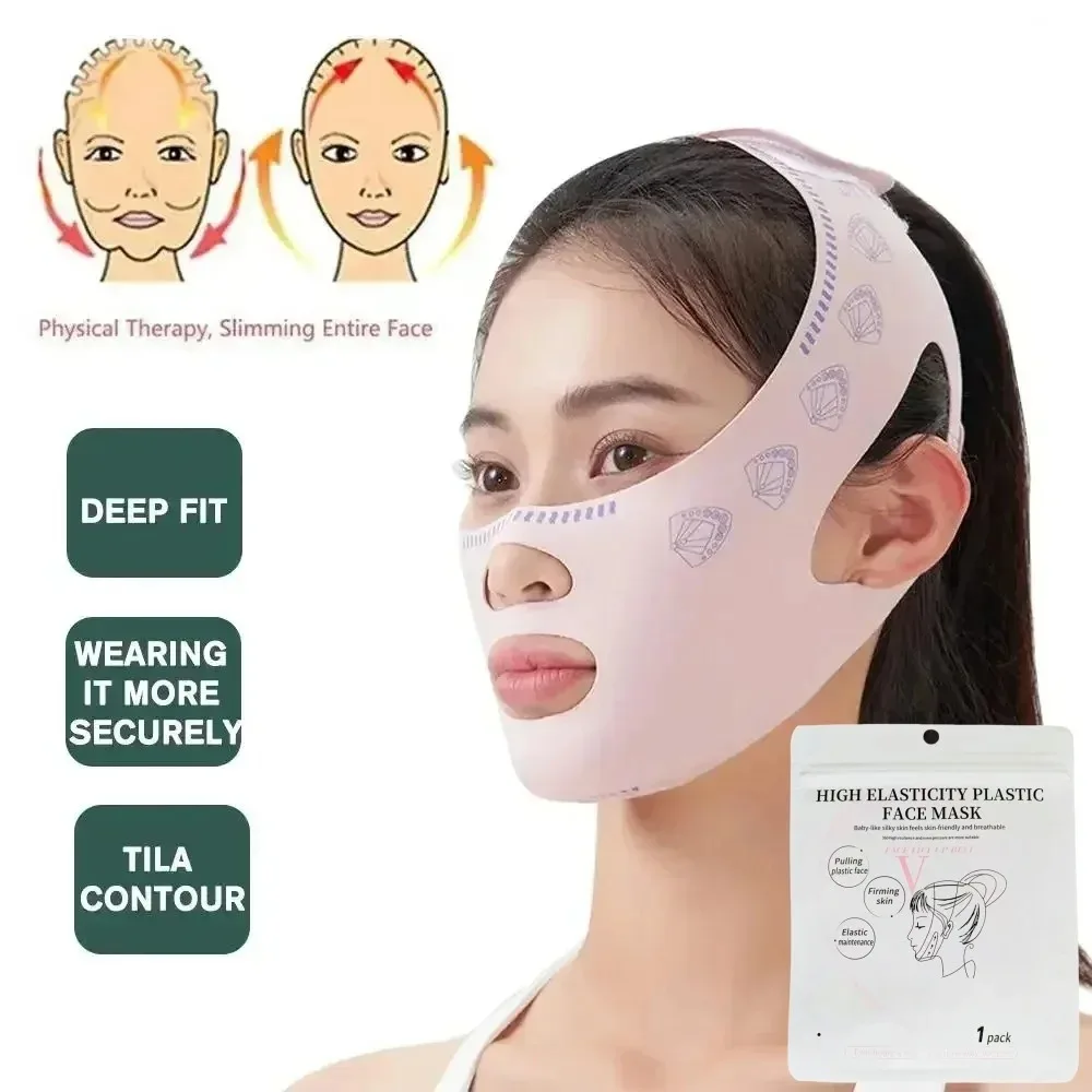 1pc Adjustable V-Face Lift Mask,Breathable Comfort Reusable Face Shaping Bandage for Double Chin Reduction,Tightening,Gift