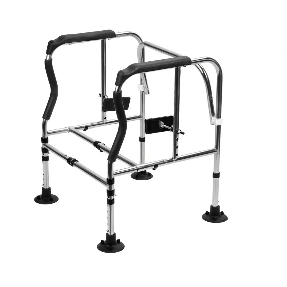 Portable bathroom toilet safety armrest with adjustable height and load-bearing capacity of 450LB large suction cup 2