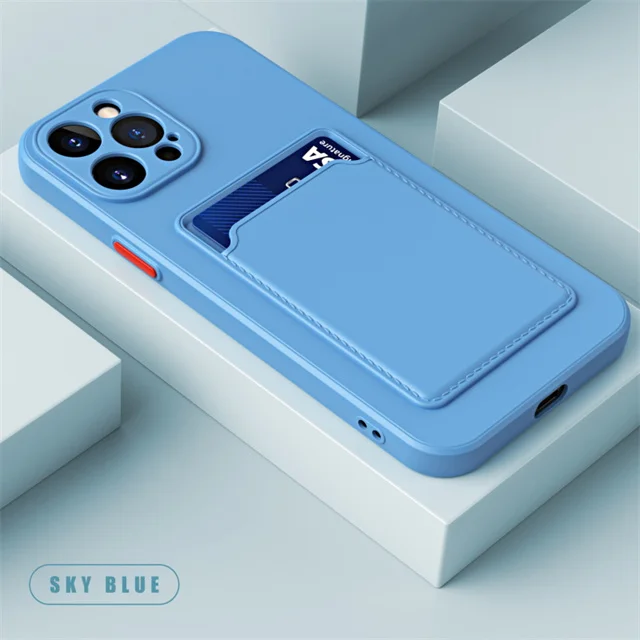 thumbnail image 1 of Luxury Soft Silicone Wallet Case Funda For iPhone 15 14 11 13 12 Pro Max Plus Card Holder Slot Back Cover Protective Accessories, 1 of 5