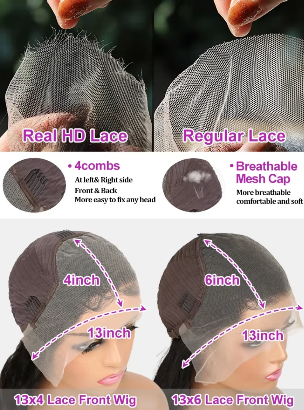 13x6 13x4 Straight 250% Density Hd Transparent Lace Frontal Wig Brazilian 20 42 Inch Lace Front Human Hair Wigs For Black Women 6