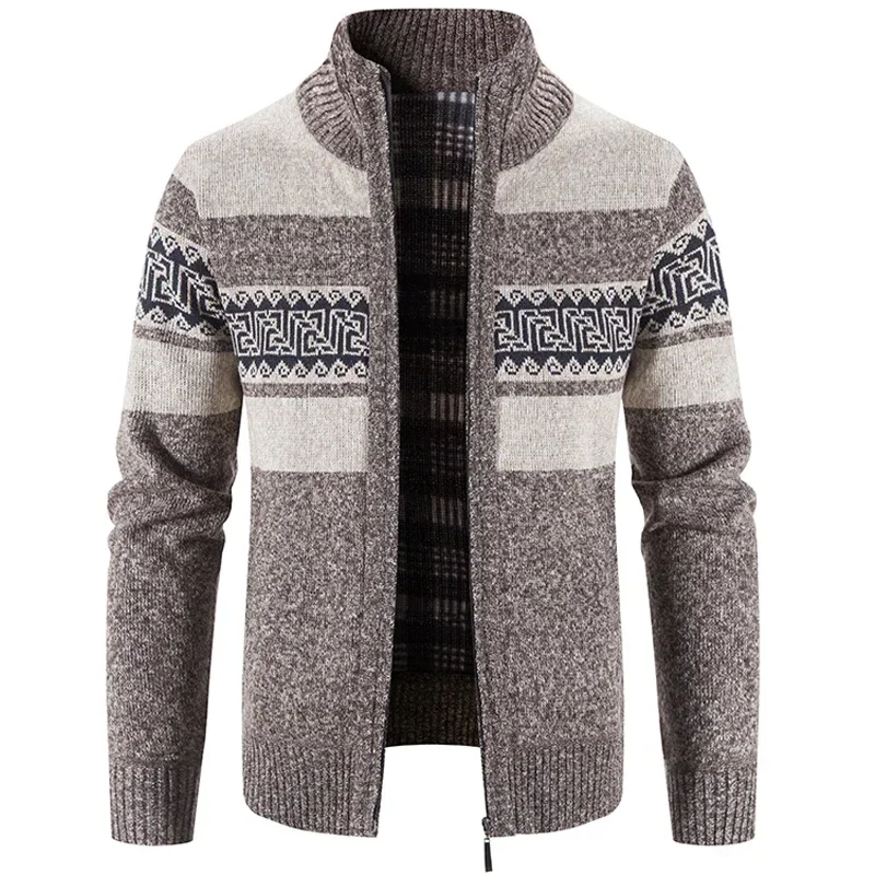 

Knitted Cardigan For Men in Autumn and Winter Korean Sweater Stand Collar Joker Casual Coat Autumn Men's Coat