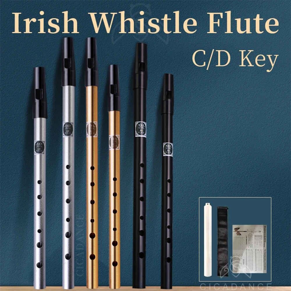 Irish Whistle Flute C/d Key 6 Holes Flute Instrument Aluminum Alloy
