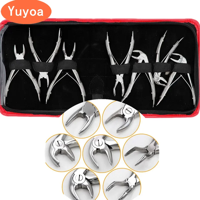 

7pcs/set Dental Children Tooth Extracting Forceps Kids Orthodontic Pliers Dentistry Tool Surgical Tool Teeth Extraction Forceps