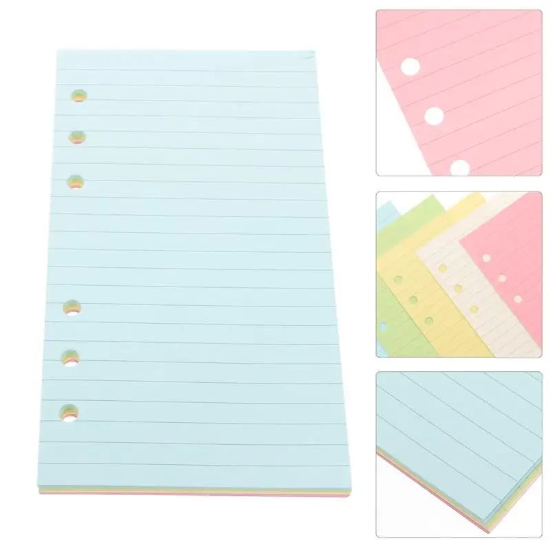 50 Sheet A5 A6 Loose-leaf Colorful Refill Inner Page Line Blank Grid Inner Page Stationery Planner Note Book Filler Paper