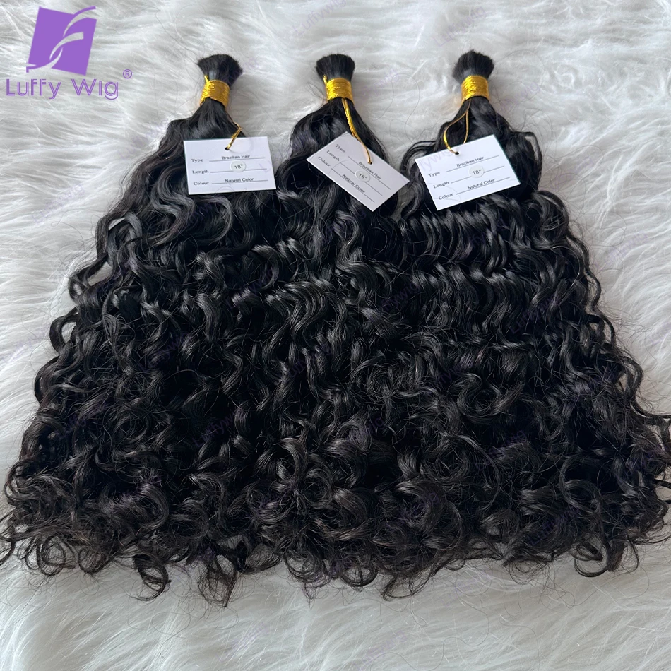 

Water Wave Bulk Human Hair for Braiding No Weft Double Drawn Full End Burmese Braiding Human Hair Extensions for Boho Braids