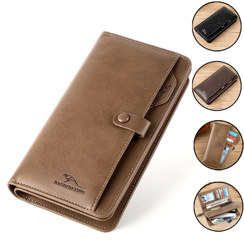 Retro men's Plutónium bőrből wallets Cipzár pénztárca Kézitáska stv pénztárca multifunctional bank/id rty jogosultja pénztárca