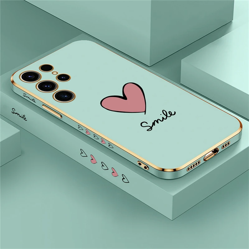 thumbnail image 1 of S24 Case For Samsung Galaxy S23 Ultra S22 S21 Plus S20 fe S10 a15 a25 Soft Luxury Plating Silicone Shockproof Cover Coque, 1 of 5