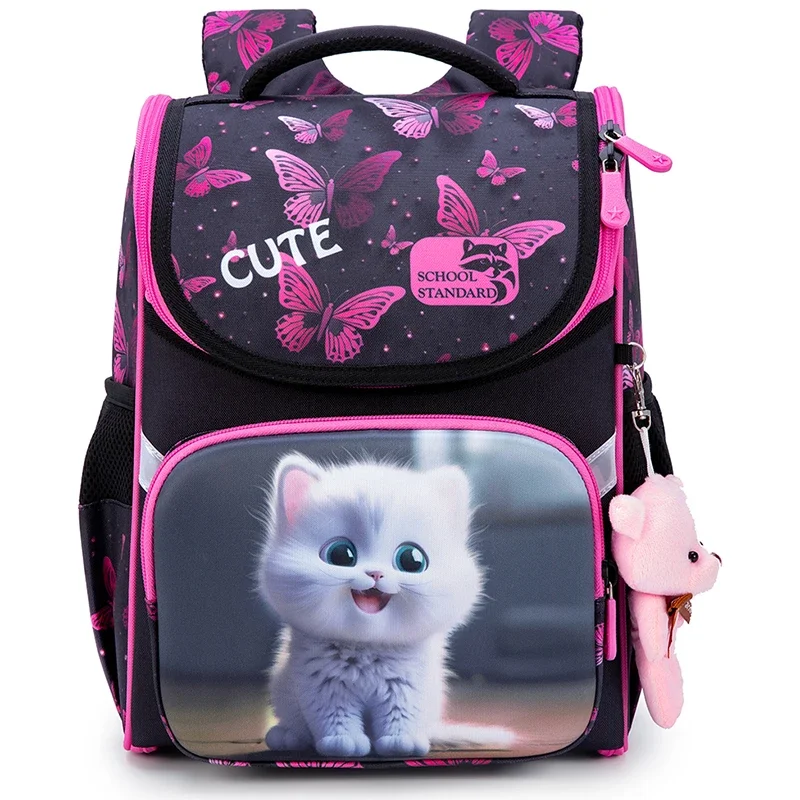 Orthopedic School Backpack For Girls Cartoon Cat Primary School Grade 1 Students Bags Kids Satchels Female Bookbag 7-9 Years 6