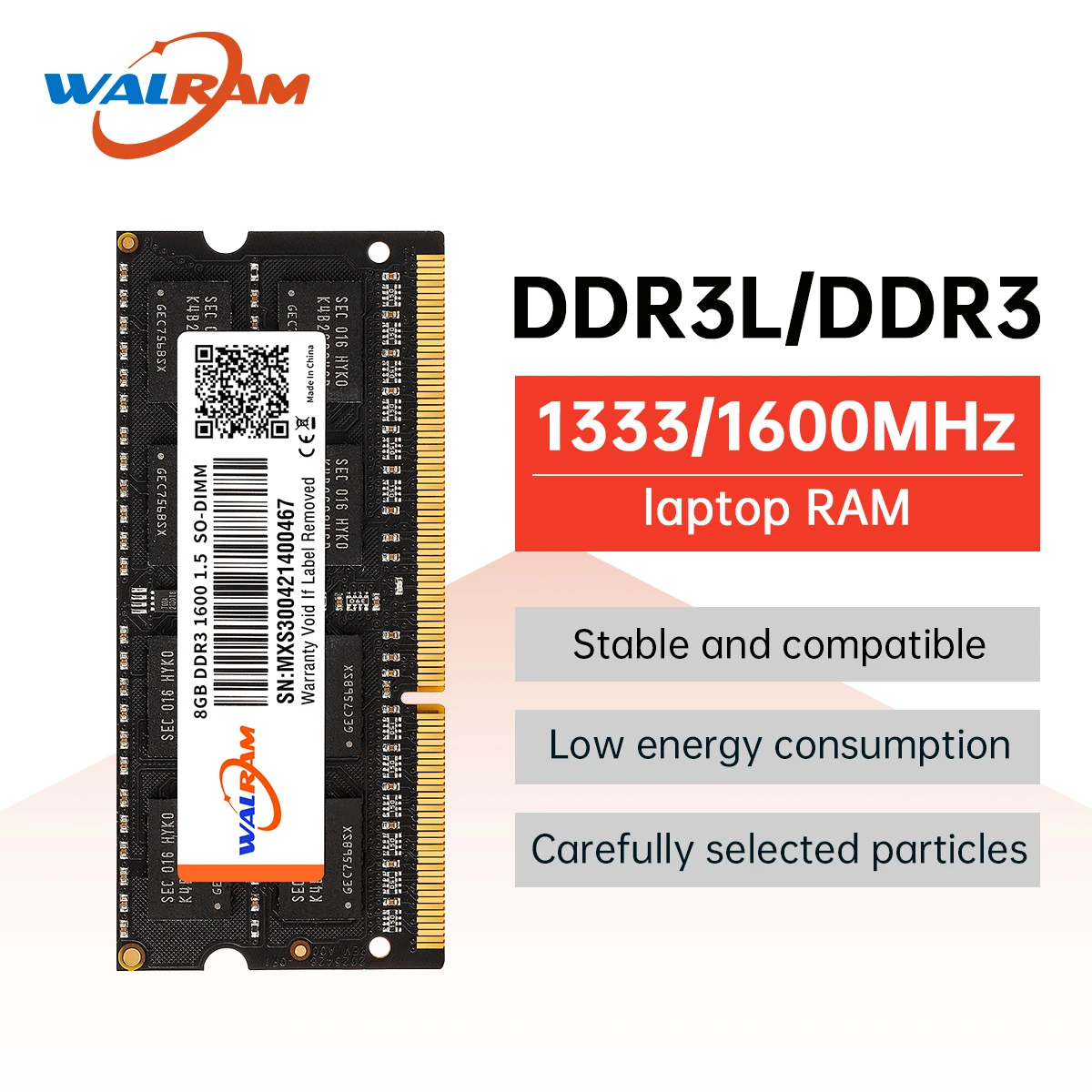 WALRAM-Memoria-Ram-DDR3-DDR3L-8GB-Sodimm-Laptop-Memory-PC3-10600-12800 ...