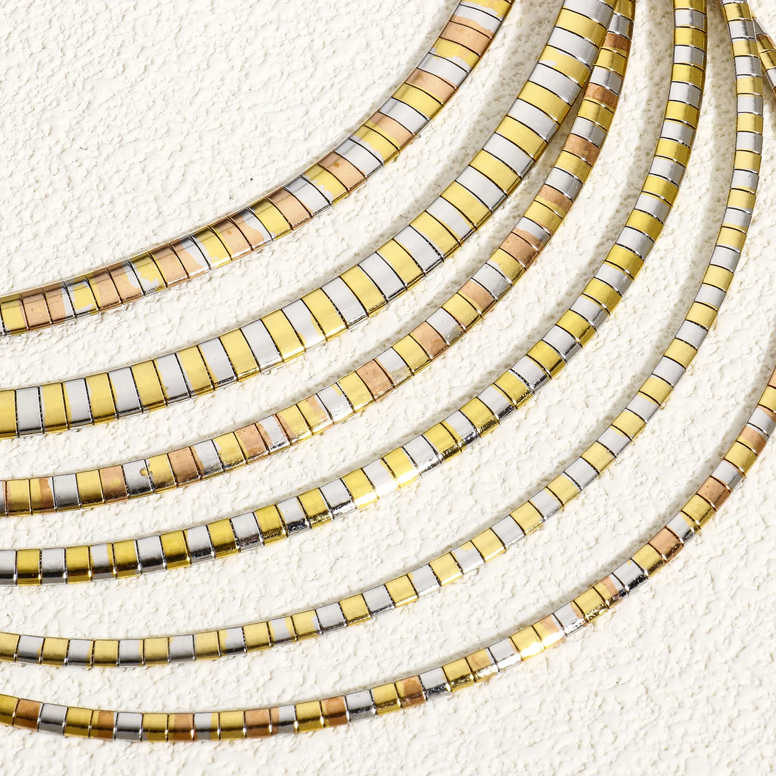 1 Piece 304 Stainless Steel Chain Collar Neck Ring Necklace For Women Men Golden/Silvery Punk Jewelry 45cm(17 6/8") Long 6