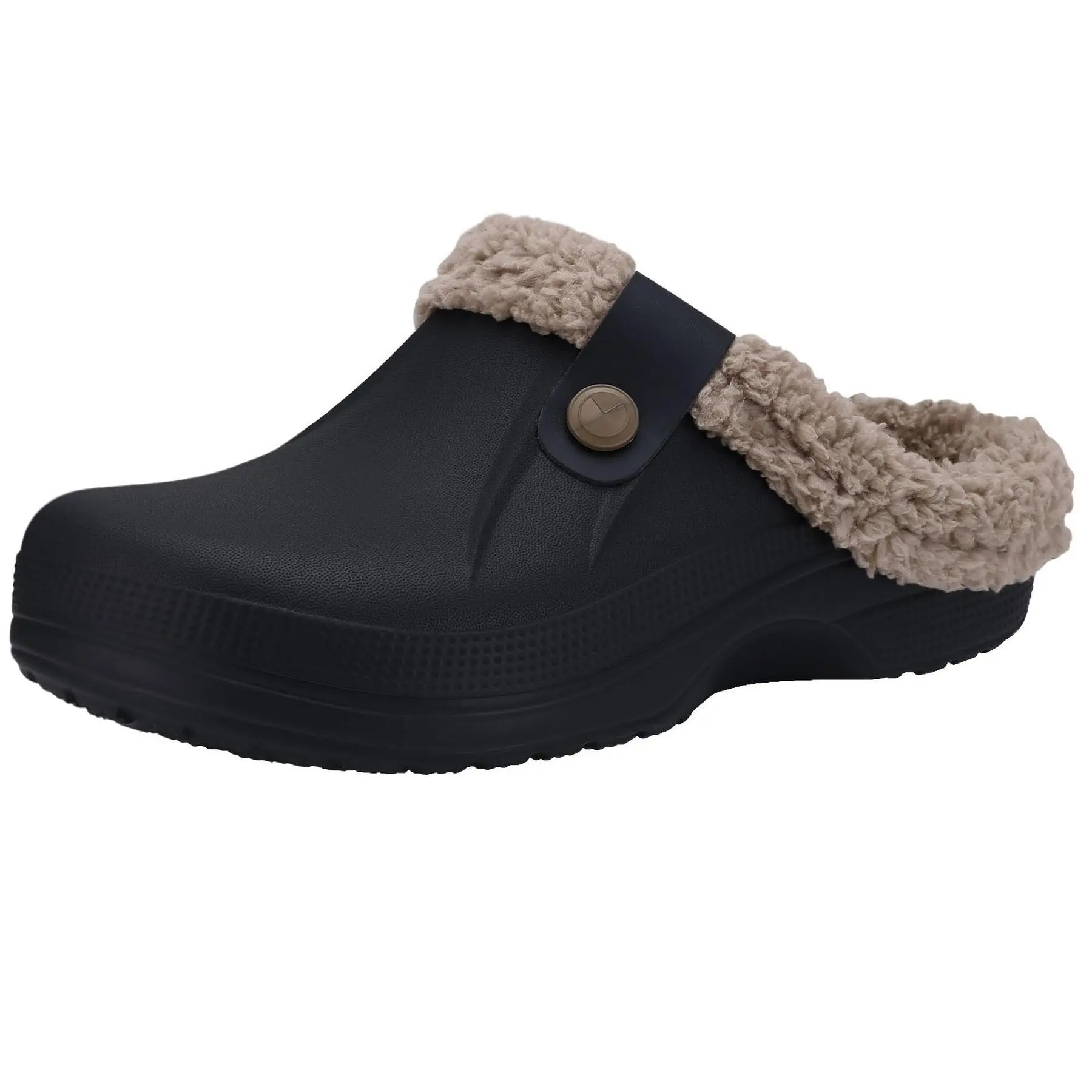 Crestar Donna Uomo Zoccoli foderati in pelliccia Memory Foam invernale Pantofole pelose calde Scarpe da casa in cotone Pantofola impermeabile per interni ed esterni