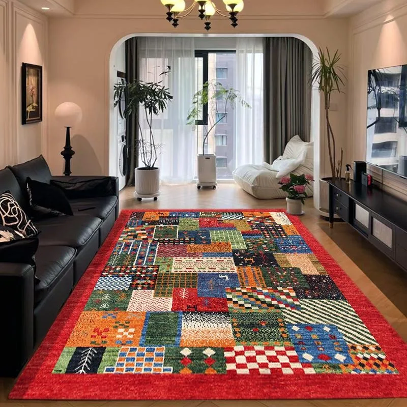 French Retro Living Room Carpets Colorful Creative Bedroom Rugs Large Area Plush Home Decoration Coffee Table Mat Tapis 러그 Ковер