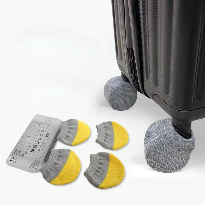 4 Pcs Luggage Wheel Cover Multi Purpose Knit Wheel Cover Can Be Used for Luggage Wheels Round Door Handles Office Chair Wheels 2