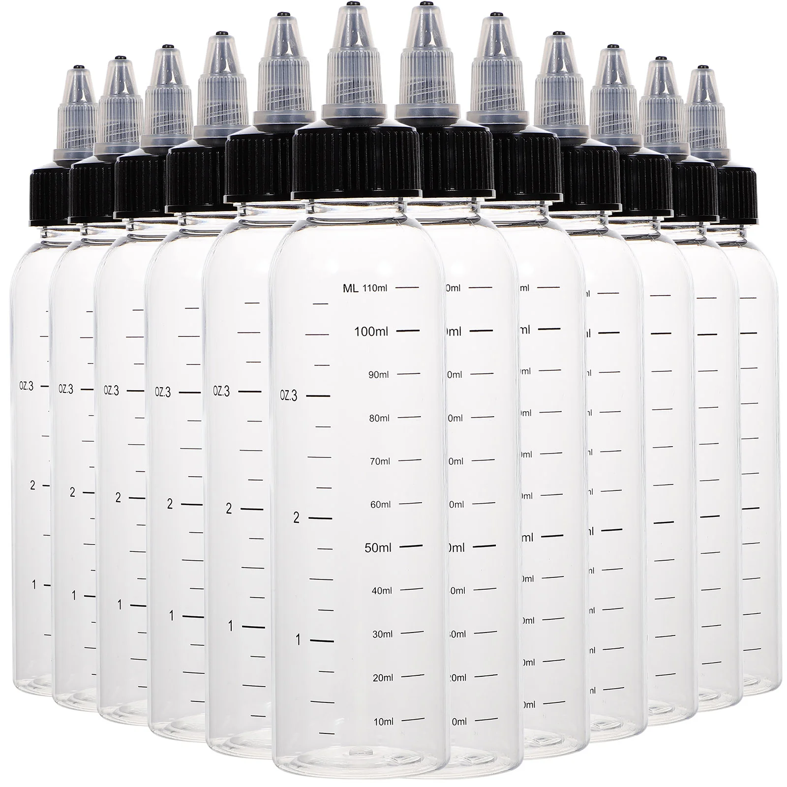 

12 Pcs Graduated Nozzle Bottle Empty Scale Squeeze Bottles Liquid Plastic Dispensing Filling